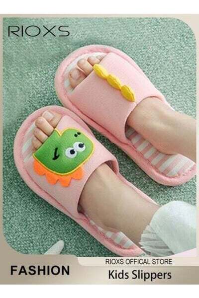RIOXS نعال قطنية للأولاد والبنات، نعال كرتونية للأطفال للجنسين، نعال مريحة بن...