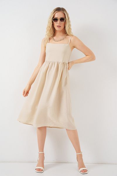 Bigdart Women's Strap Ayrobin Dress 2565 - Cream