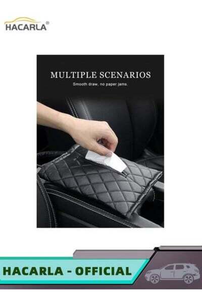 MOTIM 1 Pcs Car Tissue Box PU Leather Car Hanging Tissue Holder For Backseat Hooks Storage Holder