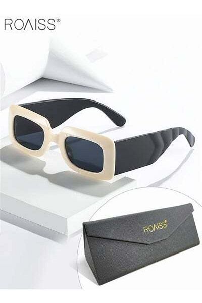 ROAISS Women's Polarized Rectangle Sunglasses UV400 Protection Sun Glasses with PC Oversized Frame