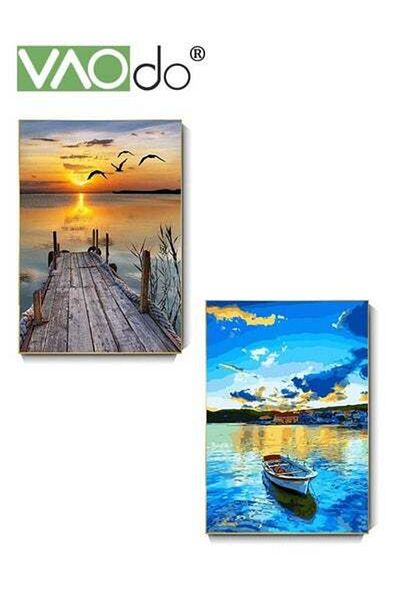 VAODO 2PCS Adult 5D Diamond Painting Set Diamond Painting Art Landscape Painting Wall Decoration 30*40CM