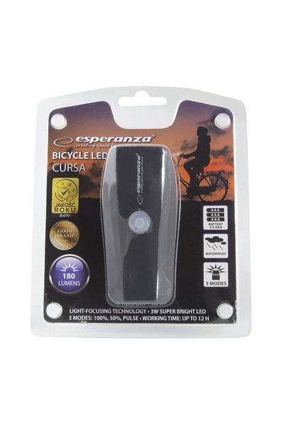 ESPERANZA LED Bicycle Flashlight, , 180 Lm, Strap, Waterproof, 3 Lighting Modes