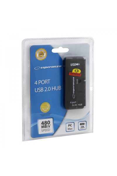 ESPERANZA USB Hub, Esperanza, EA112, USB 2.0, 4 ports