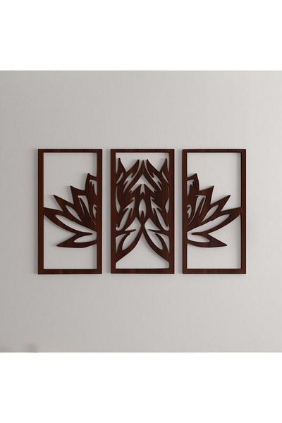 4gdran Wooden decorative sculpture with a rose design
