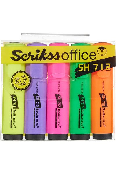 Mena Rise Diyar-Ifırsatshop Office Sh712 Highlighter Pen 5-Piece Blister Pack Mixed Color 1017157