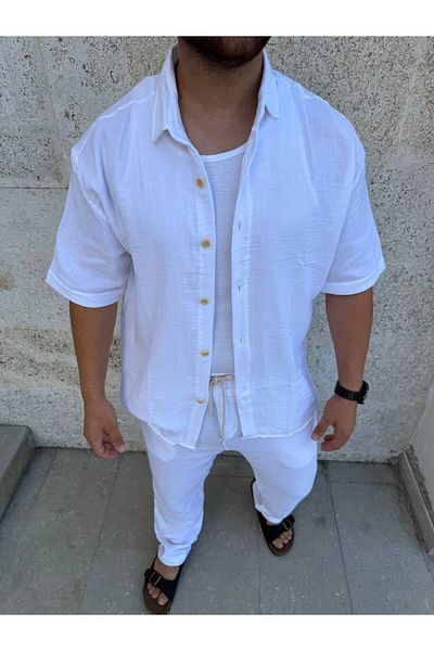laqa Muslin Shirt Baggy Set