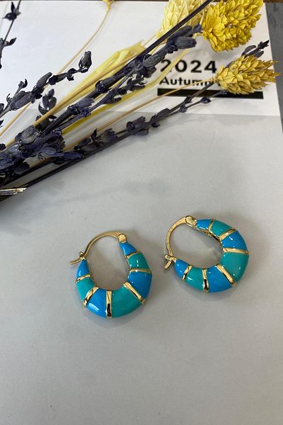 İthal 1533 Imported Green Earrings