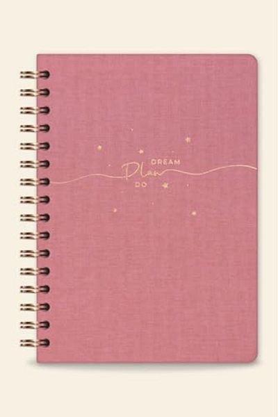 Mena Rise Diyar-Ifırsatshop A5 Spiral Hard Cover Linen Checkered Undated Notepad Pink 1017157