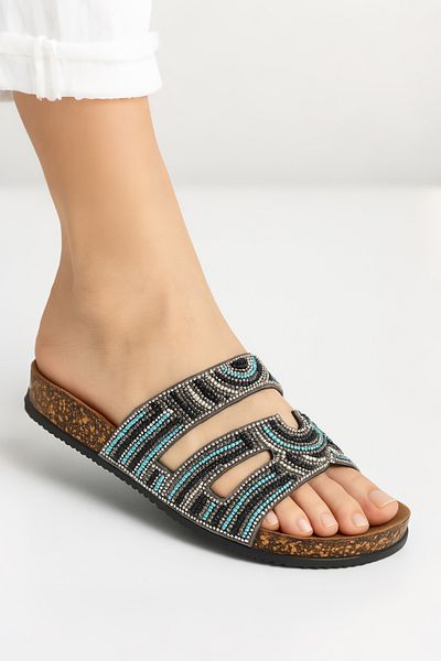 Wordex Env Z183-0106 Soft Soled Flexible Beach Pool Garden Summer Shiny Stone Decorated Women's Slippers