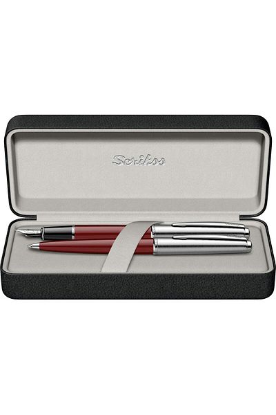 Mena Rise Şirinshop Metropolis 78 Fountain Pen Ballpoint Pen Set Claret Red 1108107