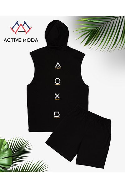 ACTIVE MODA Set de 2 pantaloni scurți pentru gimnastică pentru bărbați SQUID GAM