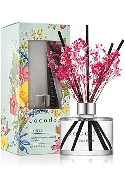 cocod'or Preserved Real Flower Reed Diffuser, Coco Peach, 6.7 oz (200 ml), 1 Pack