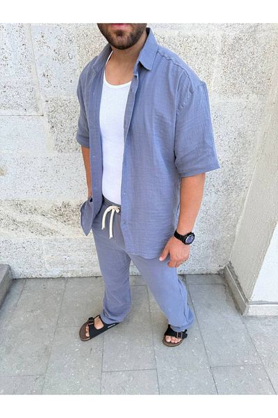 laqa Muslin Shirt Baggy Set