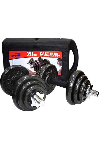 Skyland Adjustable Fitness Dumbbells from Sky Land, Cast Iron, 20kg Set