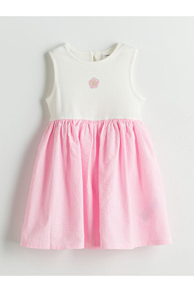 LC Waikiki Rochie camisole pentru fete, cu imprimeu floral, decolteu tip crew...