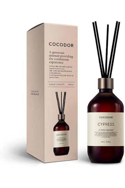 cocod'or Premium Reed Diffuser - Cypress Scent, 16.9oz (500ml)