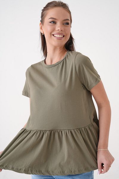 MAMAYAGA Fusta de damă cu jumătate de mânecă cu decolteu, pliată, sport, elegantă, tricotată, bluză de vară