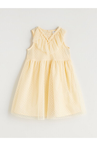 LC Waikiki Mädchen-Spitzenkleid mit V-Ausschnitt