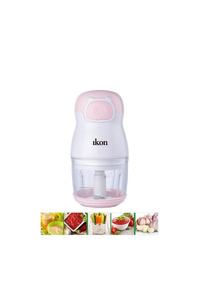 Ikon Rechargeable Glass Chopper With Stainless Steel Blades, 300 ml, IK-CRC74