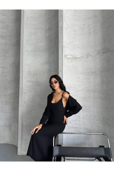 Bak'ap Premium Perry Cotton Tril Tril Fabric Shirt Long Dress 2-Piece Suit