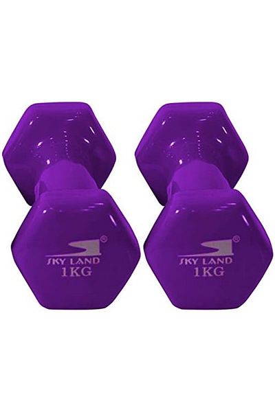Skyland Sky Land Vinyl Dumbbells / Pair of Hand Weights / Vinyl Coated Dumbbells for Home Gym and Fitness Eq