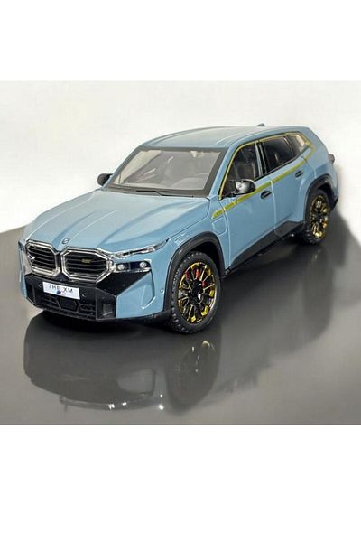 BaoBao BMW XM Blue Gray Scale 1:24 SUV Metal Sound Lights BAOBAO