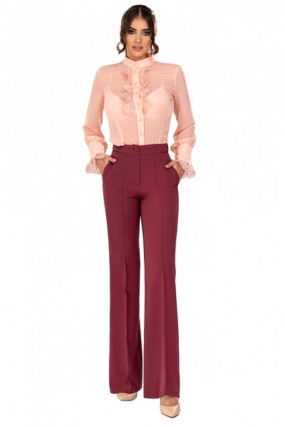 Atmosphere Fashion Burgundy high-waisted pants