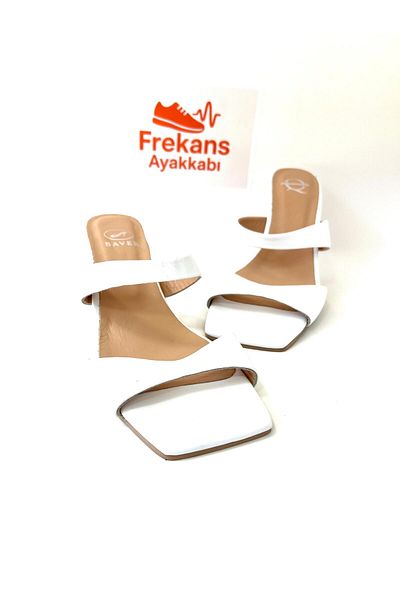 NEWGÜLTEKİN Khaki Leather Comfortable Fit Very Stylish Evening Sandals 7 cm Heel Height
