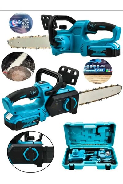 MoonTech Pro Seri 45 Cm Pala Dal Ağaç Bıçkı Kesme Motoru Çift Akülü Testere M...