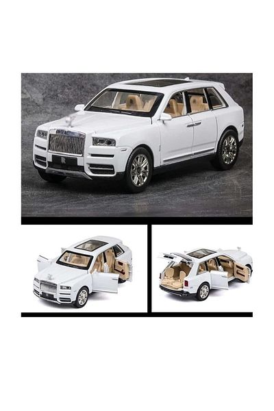 BaoBao Rolls Royce Cullinan white metal toy car 1:24 with cream interior and moving doors – BAOBAO