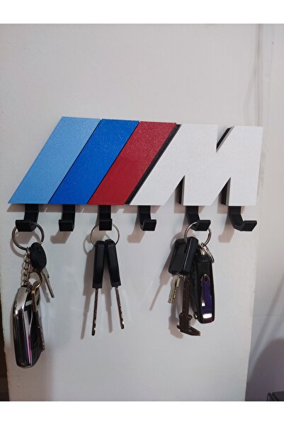 ERT06 BMW M Power Logolu Anahtarlık Askısı – 6 Kancalı - Duvar Tipi - Çift Ta...