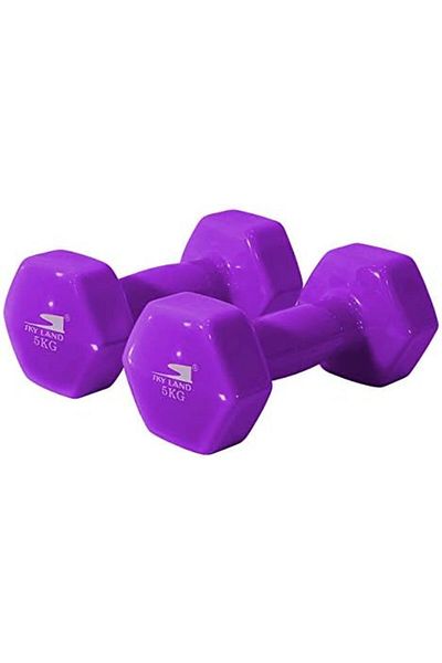 Skyland Sky Land Hex Vinyl Dumbbell Set, Purple and Pink, EM-9219