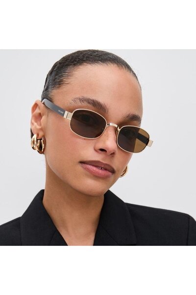 Saint Laurent Paris Sl 706 001 53-22 Women's Sunglasses – Rectangular Frame, Brown Lens