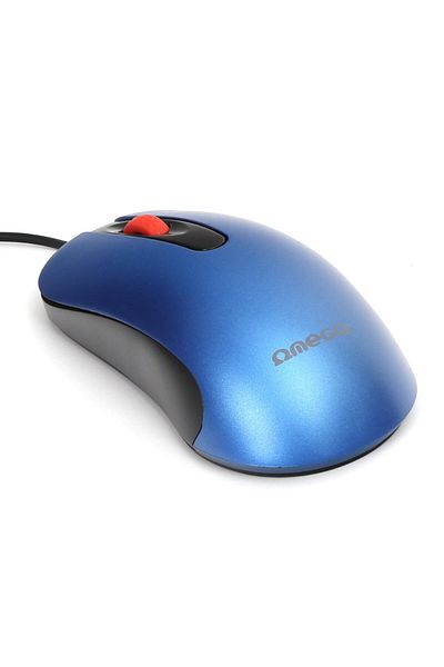Omega Mouse USB, Omega 45267 OM-520, cu cablu 1.2 m, 3 butoane, 1000 dpi, albastru cu negru