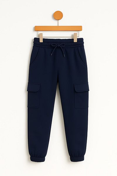 voyyo kids baby Pantaloni de sport Jogger din bumbac pentru băieți – cu buzunare cargo și șnur |   Partea de jos sport confortabilă pentru școală