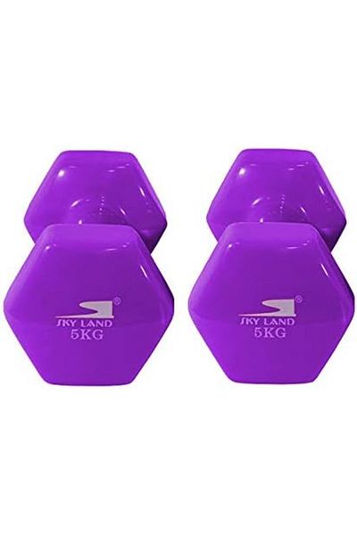 Skyland Sky Land Hex Vinyl Dumbbell Set, Purple and Pink, EM-9219
