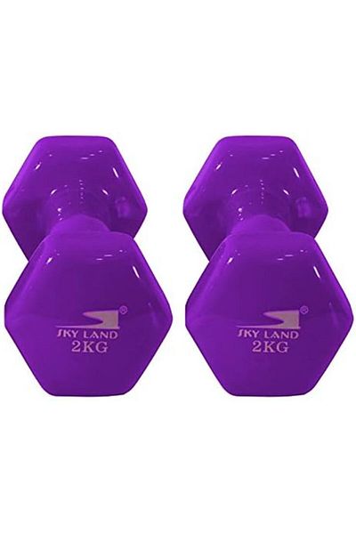 Skyland SKY LAND Classical Head Vinyl Dumbbells/Hand Weights Pair/Vinyl Coated Dumbbells for Home Gym, Exerc