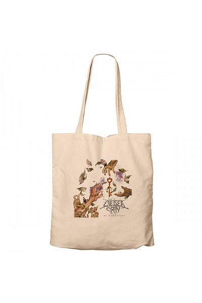 Z zepplin Chelsea Grin My Damnation Cream Zippered Cloth Bag Gabardine