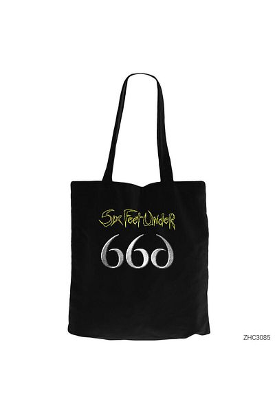 Z zepplin Six Feet under 666 Black Zipper Cloth Bag Gabardine