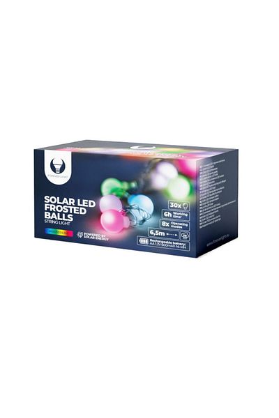 Forever Ghirlandă luminoasă solară cu 30 de becuri LED, Forever Light 94589, lungime 6,5 m, panou solar, baterie
