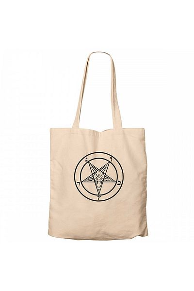 Z zepplin Geantă din pânză cu fermoar crem Baphomet Logo 2 Gabardine