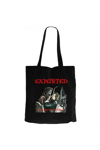 Z zepplin The Exploited Death before Black Zipper Cloth Bag Gabardine