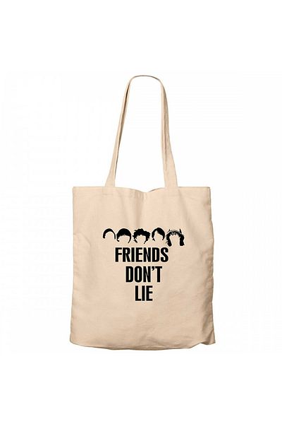 Z zepplin Stranger Things Friend Dont Lie Cream Zippered Cloth Bag Gabardine