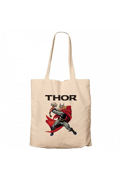 Z zepplin Thor War Cream Zippered Cloth Bag Gabardine