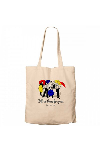 Z zepplin Friends I Will Be There for You Cream Zippered Cloth Bag Gabardine