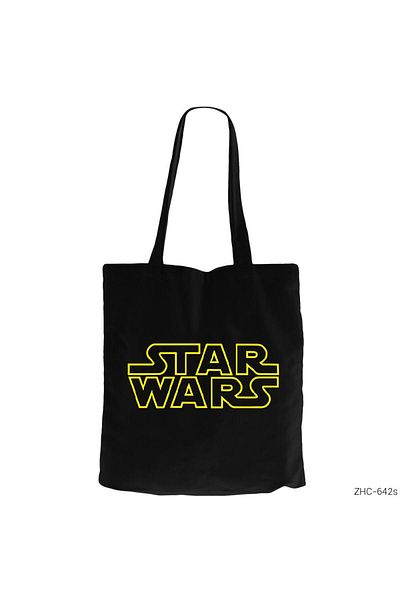 Z zepplin Star Wars Logo Line Black Zippered Cloth Bag Gabardine