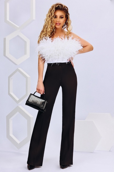 Atmosphere Fashion Pantaloni negri din satin