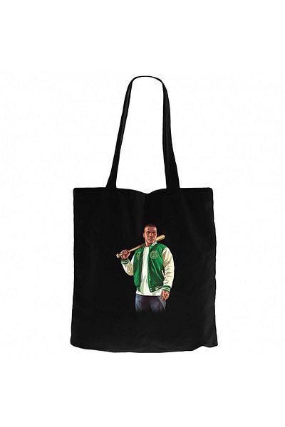 Z zepplin Gta College Robber Man Black Zippered Cloth Bag Gabardine