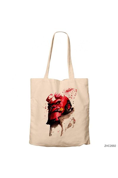 Z zepplin Hellboy Splash Cream Zippered Cloth Bag Gabardine