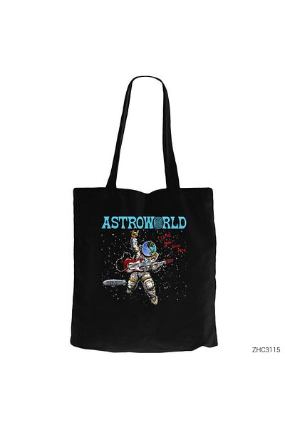 Z zepplin Travis Scott 2019 Space Black Zippered Cloth Bag Gabardine